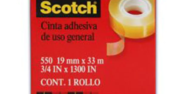 Cinta Adhesiva 3M Scotch 550 Transparente 19 mm x 33 m 1 pieza