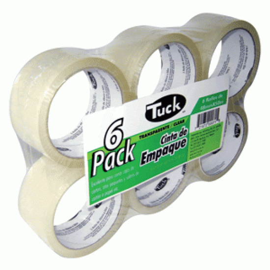 Paquete de 6 cintas Tuk 179-T transparente 48 x 150