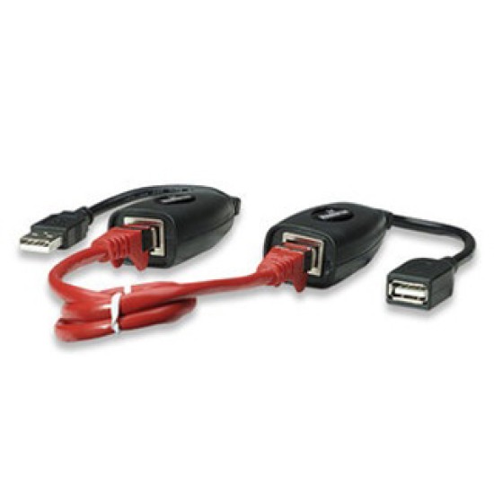 Cable extensión USB activa de 60metros Manhattan, vía RJ45