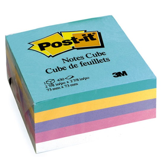 Cubo Post-It 2018 3x3 color pastel 430 hojas