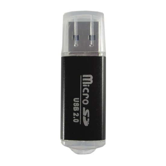 Lector USB V2.0 MicroSD negro metálico 345673N