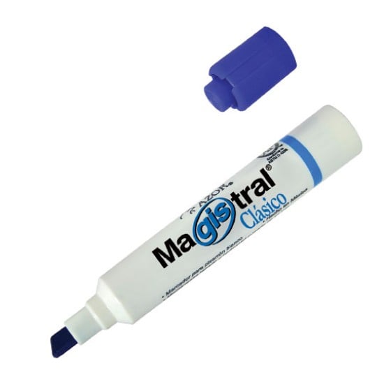 Marcador Magistral color azul p/pizarrón blanco plástico
