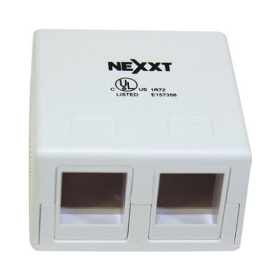 Caja superficial de pared c/2 puertos Nexxt AE180NXT10 blanco