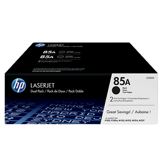 Tóner HP 85A negro dual pack, p/LaserJet, CE285AD
