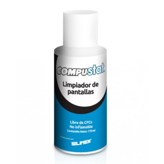 Limpiador de pantallas Silimex COMPUSTAT en aerosol y protector anti-estático repelente de polvo, 170 ml