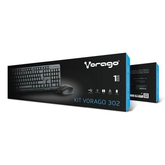Kit teclado y mouse inalámbrico Vorago KM-302 negro