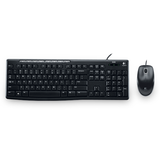 Kit teclado y mouse multimedia USB Logitech MK200 negro