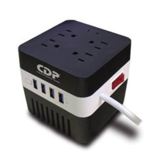Regulador CDP RU-AVR604 de 600VA/300W 4 contactos, 4 USB
