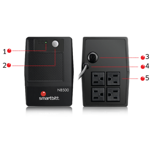 Nobreak Smartbitt SBNB500 de 500VA 4 contactos c/respaldo y supresor