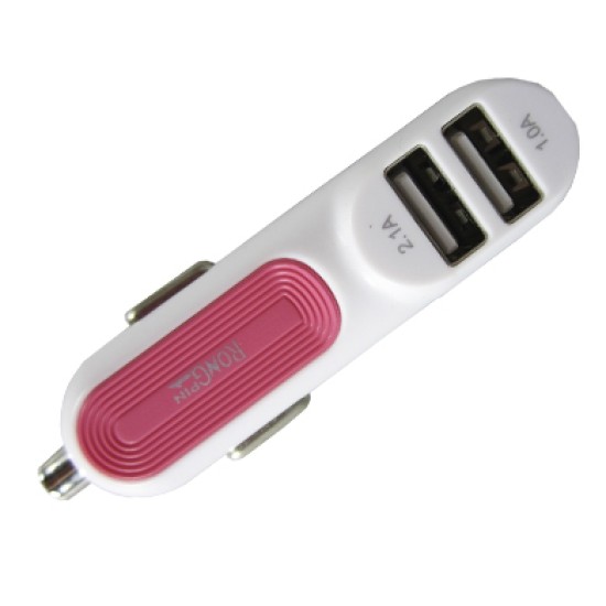 Cargador USB para auto, blanco/rojo genérico 240031R