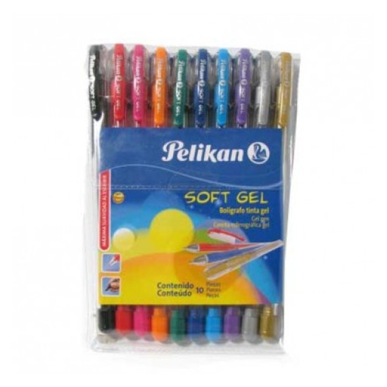 Bolígrafo Pelikan Gel Soft 0.5mm colores surtidos 10 piezas