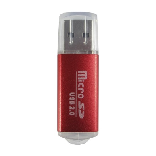 Lector USB V2.0 MicroSD rojo metálico 345673R