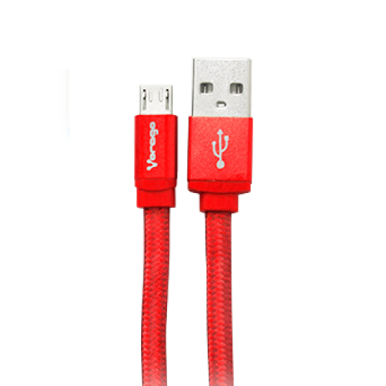 Cable USB a micro USB de 1 metro, rojo, Vorago CAB-113-RD
