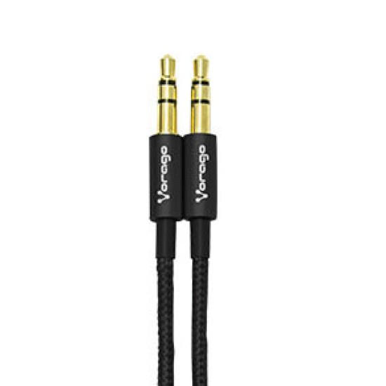 Cable de audio auxiliar 3.5mm negro metálico Vorago CAB-115-BK