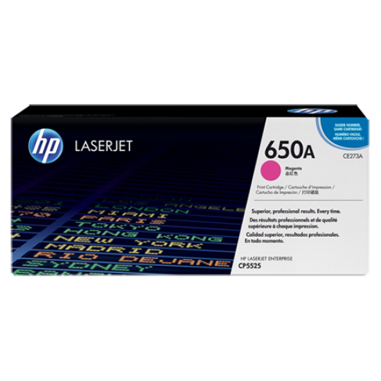 Tóner HP 650A color magenta para laserjet, CE273A