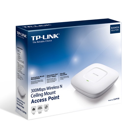 Access Point TP-Link EAP110, 300MBPS, 2X3DBI, Montaje Techo