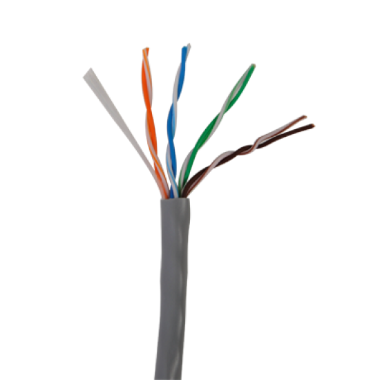 Bobina de 305m de cable Cat5e, Linkedpro EP-CAT-5E-V2, aleación de Cobre y Aluminio ( CCA ), color Gris, Uso Interior.