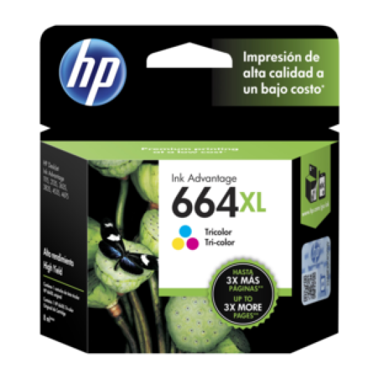 Cartucho de tinta HP 664 XL tricolor alto rendimiento 330P