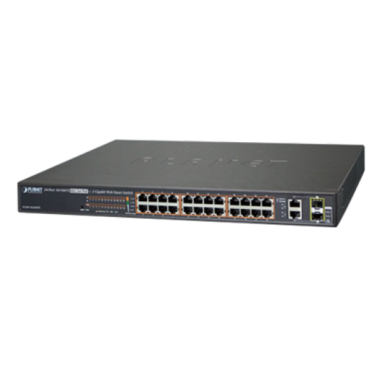Switch Planet FGSW2624HPS, 24 pts 10/100TX POE+ y 2TP/SFP