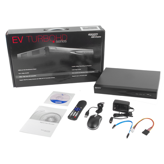 Kit DVR TurboHD 1080P 8 camaras bala int/ext KEVTX8T8BW