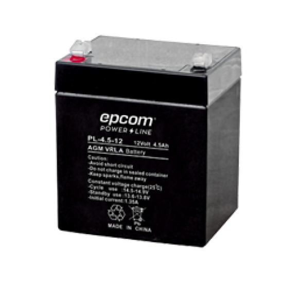 Batería Epcom c/tecnología AGM / VRLA, 4.5AH, PL-4.5-12