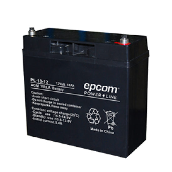 Batería con tecnología AGM/VRLA, 18 AH Epcom PL1812