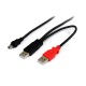 Cable USB p/discos externos 2X USBA a 1X MIN 30cm USB2HABMY1