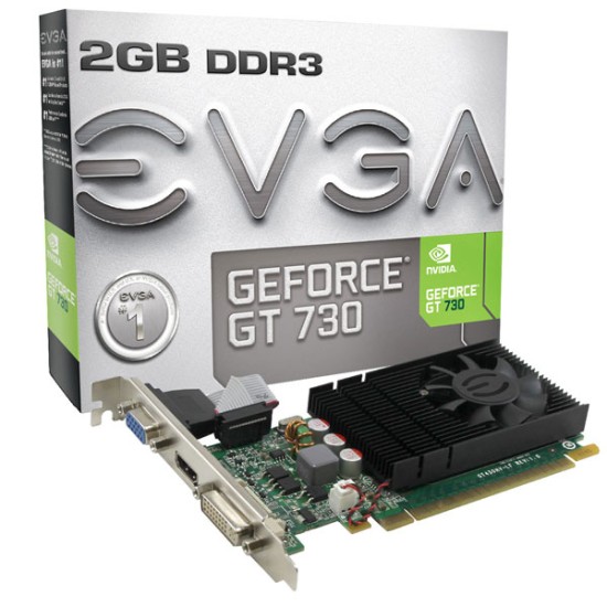 Tarjeta de Video EVGA GT 730, 2GB LP, PCI Express, 02G-P3-3733-KR