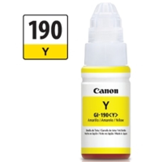 Botella de tinta Canon GI-190 amarillo de 70ml, 0670C001AB