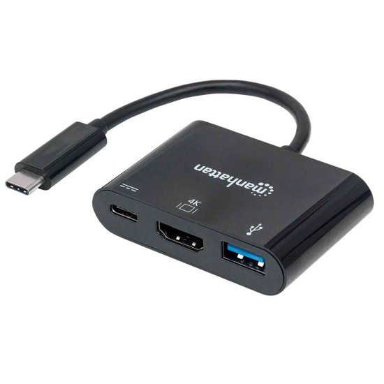 Docking Convertidor de USB-C a HDMI Manhattan Negro, 152037