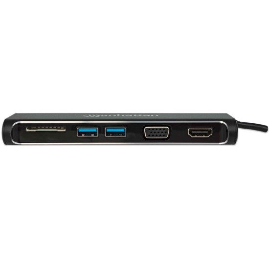 Convertidor USB Manhattan Tipo C-HDMI / SVGA H / HUB / lector, 152631