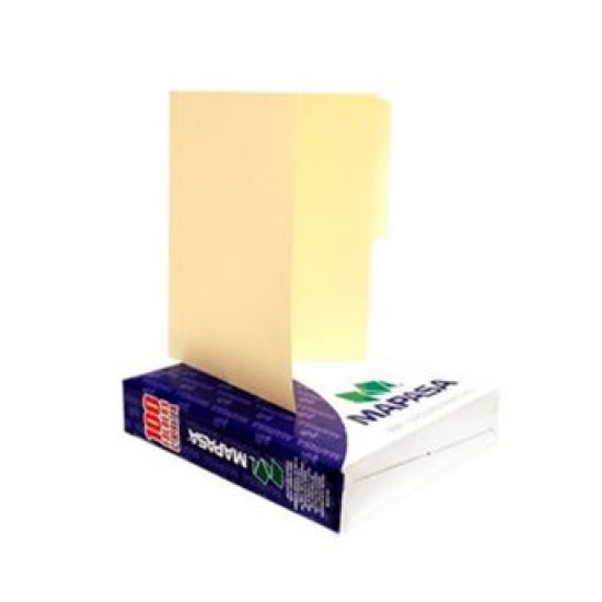 Paquete Con 100 Piezas Folder Tamaño Oficio Mapasa Color Crema, PC0002
