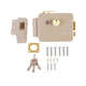 Cerradura eléctrica con llave y botón, izquierda para exterior