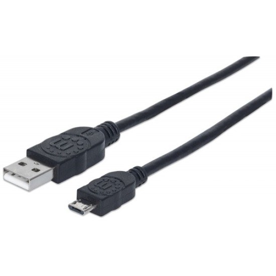 Cable USB de Alta Velocidad Manhattan de USB 2.0 a Macho-Micro USB 2.0 B Macho Negro, 325684