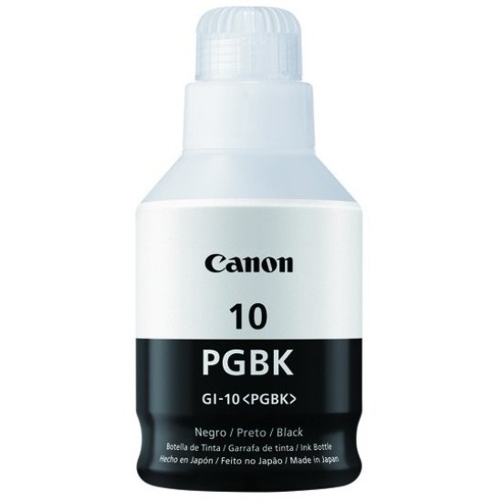 Botella de Tinta Canon GI-10 PGBK Negro 170ML, 3382C001AA