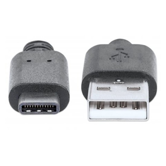 Cable USB TIPO-C, CM-AM 1.0M negro Manhattan 353298