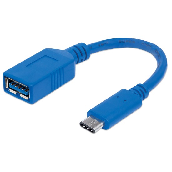 Cable adaptador USB-C 3.1 a USB-A 3.0 macho-hembra Manhattan 353540