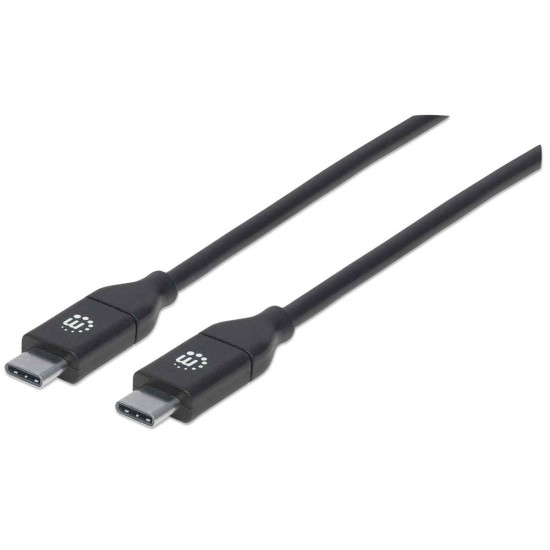 Cable USB C Macho- USB C Macho Manhattan 355247 2 Metros Negro