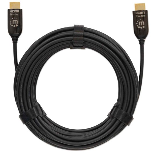 Cable HDMI Optico Activo Plenum M-M 30M Negro Manhattan 355438
