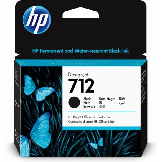 Cartucho de Tinta HP Designjet 712 80ML Color Negro, 3ED71A