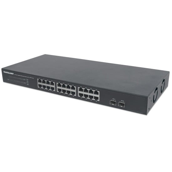 Switch Intellinet 24 ptos RJ45 Gigabit 10/100/1000 2ptos SFP, 561044