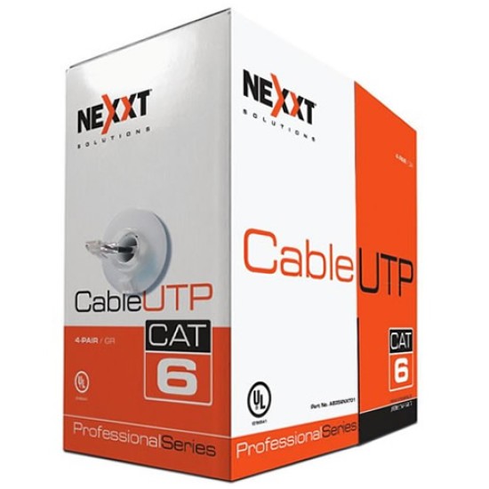 Bobina cable UTP CAT6 Nexxt 305 metros, color gris