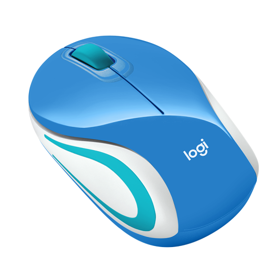 Mini mouse inalámbrico Logitech M187 color azul 910-005360