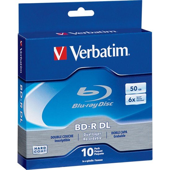 10 piezas Blu-Ray BD-R 50GB/6X doble capa Verbatim 97335
