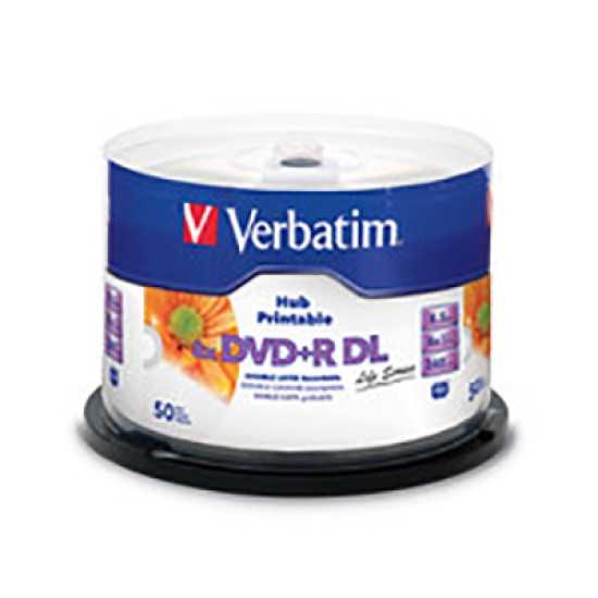 50 piezas De Dvd+R Verbatim 97693 En Campana 8.5gb / 8x Doble Capa Imprimible