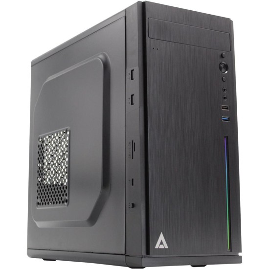 Gabinete Acteck Fusion X X500 Microatx/ Mini ITX/ RGB/ USB3.0/ Fuente de 500W/ Color Negro, AC-929530