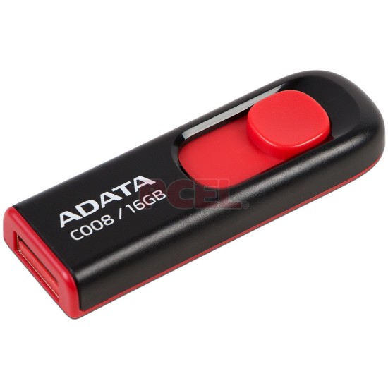 Memoria USB 16GB Adata C008 negra/rojo AC008-16G-RKD