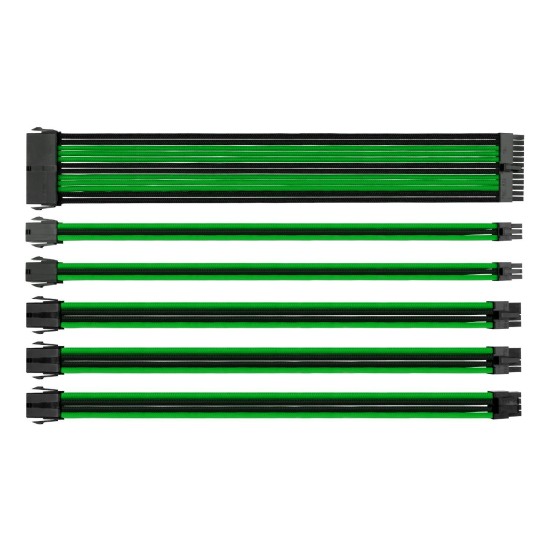 Kit extensión cable Eagle Warrior para fuente, negro/verde, ACCABLEFAP302EGW