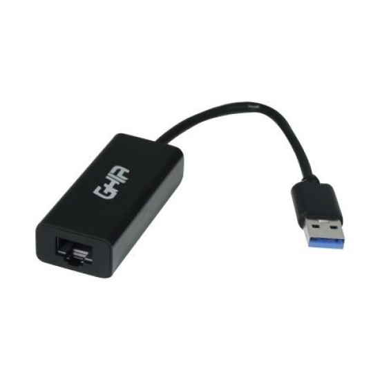 Adaptador Ghia USB 3.0 a Ethernet, Color Negro, ADAP-4