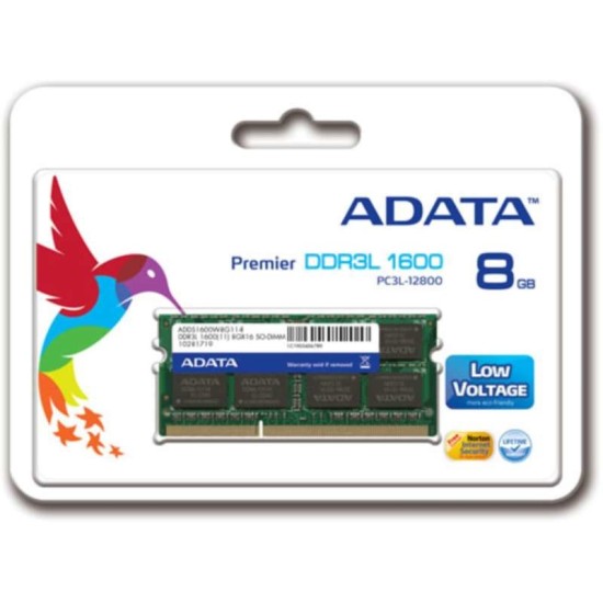 Memoria Sodimm DDR3L Adata 8GB 1600MHZ ADDS1600W8G11-S